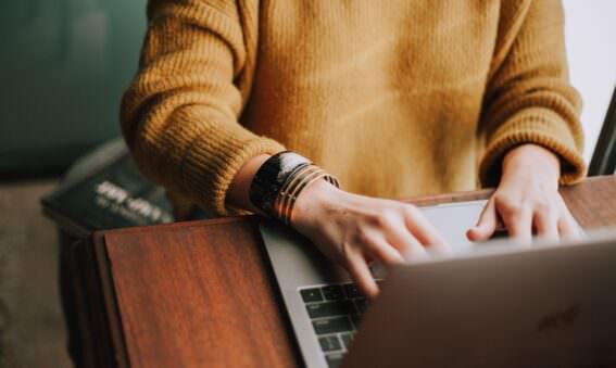 navigating virtual internships on a laptop